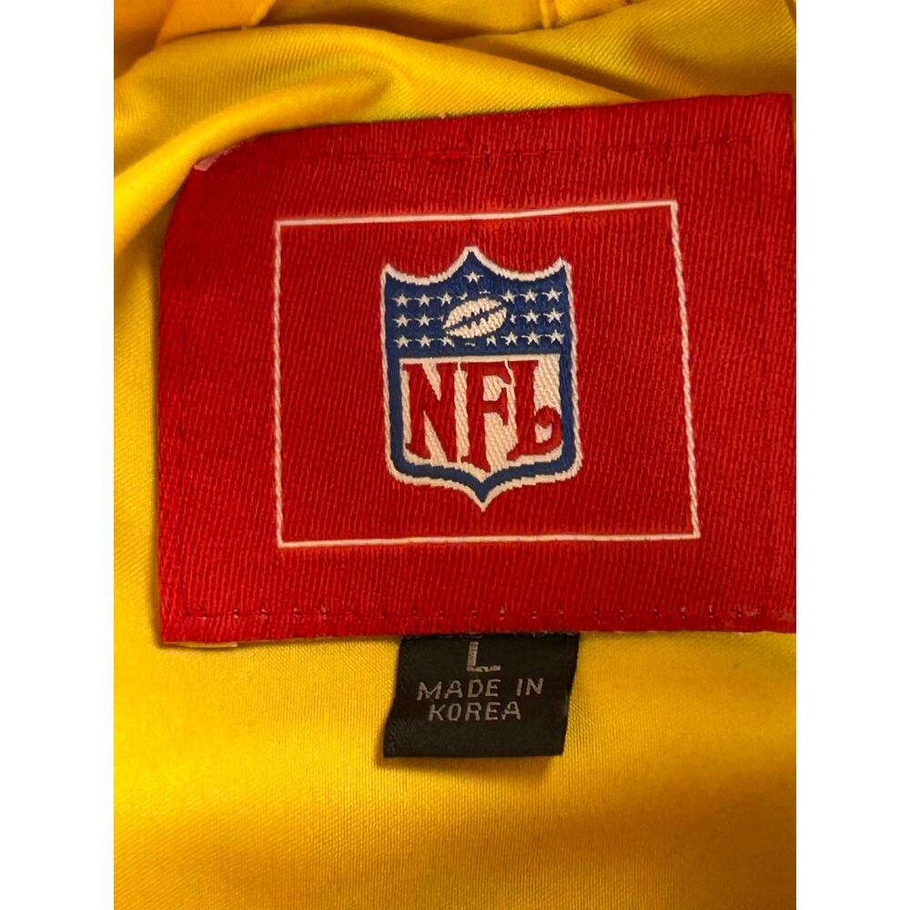 Vintage 2004 NFL Super Bowl XXXVIII 38 Hooded Windbreaker Jacket Navy Yellow L - Picture 4 of 8